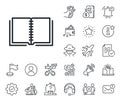 Book line icon. Education symbol. Salaryman, gender equality and alert bell. Vector