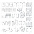 Book line icons set. Royalty Free Stock Photo