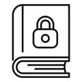 Book lock icon outline vector. Cipher data