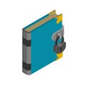 Book with lock. Secret knowledge. Vector illustration