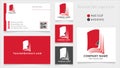 Illustration of education, company or book logo design ideas, brand pack, logo icon and color code, and visiting card design. Royalty Free Stock Photo