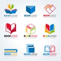 Book logo for education and business vector set design