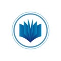 Book logo template. Blue gradient style. Royalty Free Stock Photo