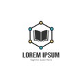 Book logo template design. minimalist book logo with modern frame Royalty Free Stock Photo