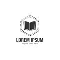 Book logo template design. minimalist book logo with modern frame Royalty Free Stock Photo