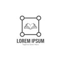 Book logo template design. minimalist book logo with modern frame Royalty Free Stock Photo
