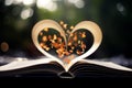 Book love, heart cover, passion for reading, stories to cherish