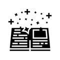 book magic glyph icon vector illustration