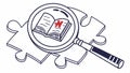 Book with magnifier, in-depth reading and detailed text analysis vector design Generative AI
