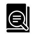 Book magnifier  glyph flat icon Royalty Free Stock Photo