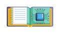 Book with Microchip for AI Learning & Smart Education, vector design Generative AI Royalty Free Stock Photo