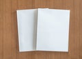 Book mockup with blank white front cover page a4 paperback mock up for catalog, magazine, menu, booklet, notebook Royalty Free Stock Photo