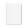 Book mockup on white background. White cover template with shadow. Closed magazine or book. Realistic vertical blank top