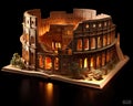 Book with a model of a coliseum. Generative AI