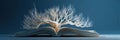 Book Transforming Into a Mind Map Tree With Branches Stretching Upward in an Open Layout Against a Blue Background Royalty Free Stock Photo