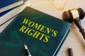 Book with name Women`s rights. Gender Equality concept.