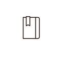 Book, notebook vector icon, diary notepad sign, minimalist thin line outline design, organizer illustration