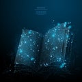 Open book low poly blue