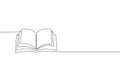 Book one line drawing banner. Continuous hand drawn minimalist minimalism design isolated on white background vector illustration Royalty Free Stock Photo