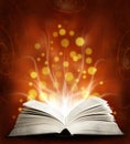 Book. Opened magic book with magic light. Educatio Royalty Free Stock Photo
