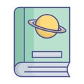 Book outline with color fill inside vector icon which can easily modify or edit