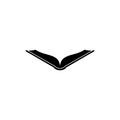 Book pages glyph icon. Open book flat sign icon isolated on white background Royalty Free Stock Photo