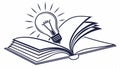 Book pages idea flow Lightbulb with book pages, knowledge stream and information access. Vector Design, Generative AI