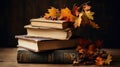 book pages yellow leaves of autumn concept Royalty Free Stock Photo