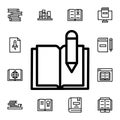 Book, pen flat vector icon in books pack