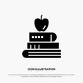Book, Pen, Food, Education Solid Black Glyph Icon Royalty Free Stock Photo
