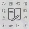 Book pen icon. Universal set of mix for website design and development, app development Royalty Free Stock Photo