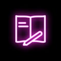 Book pen neon icon. Simple thin line, outline vector of mix icons for ui and ux, website or mobile application Royalty Free Stock Photo