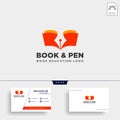 book pen or writer simple logo template vector illustration icon element Royalty Free Stock Photo