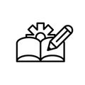 Book pencil gear architecture icon line style Royalty Free Stock Photo