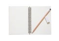 Book with pencil isolated white background Royalty Free Stock Photo