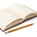 Book with Pencil isolated on white background Royalty Free Stock Photo