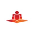 Book and people logo concept. Education logo