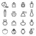 Perfume bottle icon set with white background. Royalty Free Stock Photo