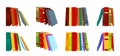 Book pile stack heap vintage modern style flat set Royalty Free Stock Photo