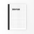 book, plan for next year with goals 2024 on nice texture