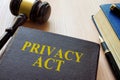 Book Privacy Act and gavel Royalty Free Stock Photo