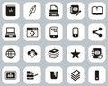 Book Publishing Icons Black & White Flat Design Set Big Royalty Free Stock Photo