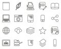 Book Publishing Icons Thin Line Set Big Royalty Free Stock Photo