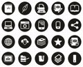 Book Publishing Icons White On Black Flat Design Circle Set Big Royalty Free Stock Photo