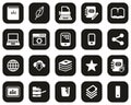Book Publishing Icons White On Black Flat Design Set Big Royalty Free Stock Photo
