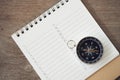 Book Rankings list and compass To record various items Before traveling, remember High view angle. using as background travel Royalty Free Stock Photo