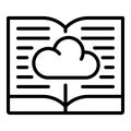 Book read data cloud icon, outline style Royalty Free Stock Photo