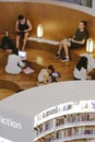 Book readers gather to read in the library in Singapore.