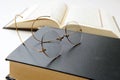 Book and reading glasses