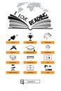 Book and reading icons.